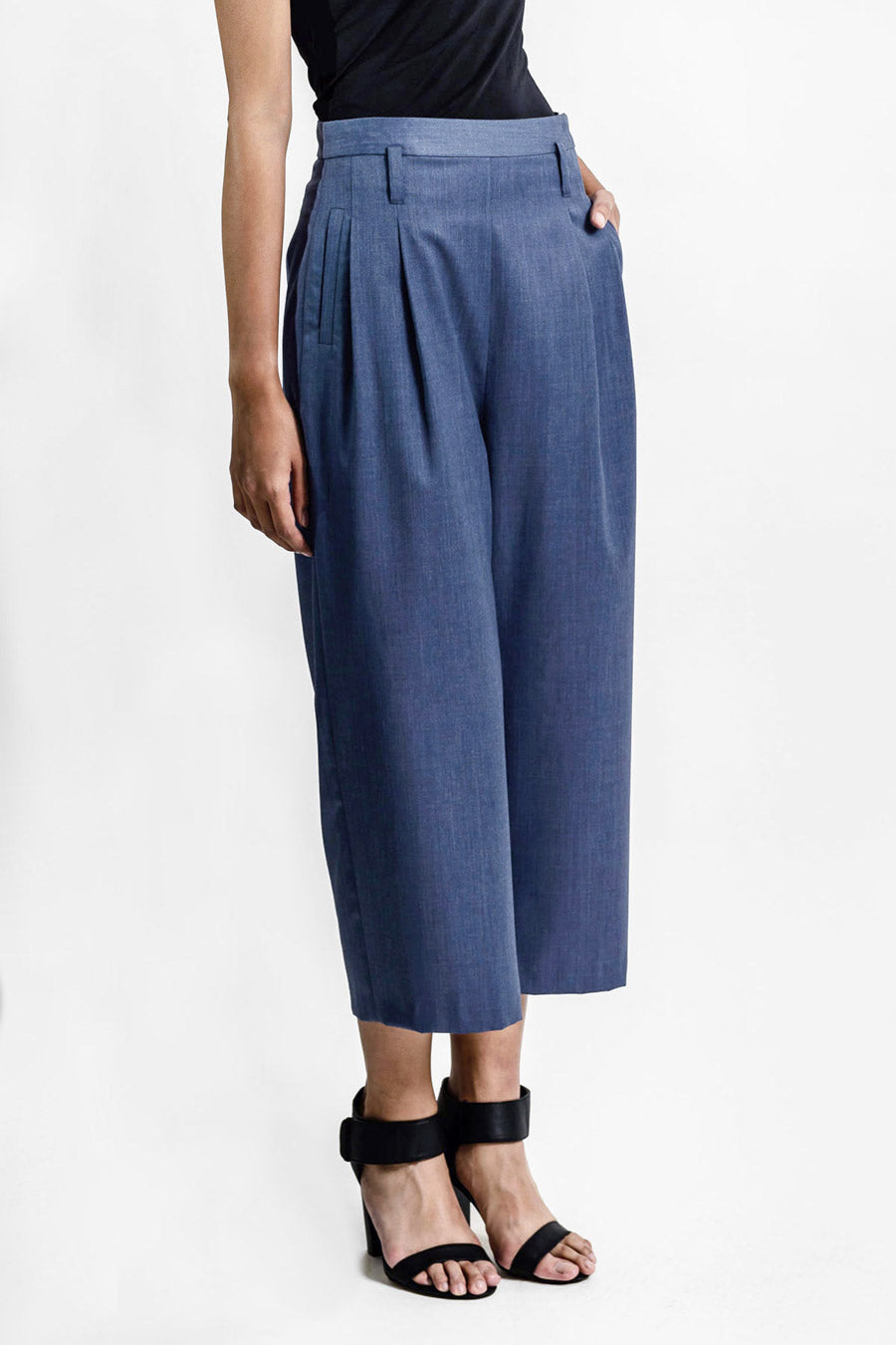 Tailored Culottes - Blue