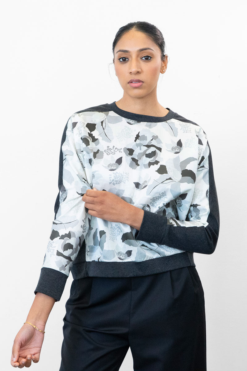 Colorblock Sweater - Aerial Print (US 4) – A.Oei Studio