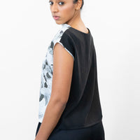 Draped Neck Top - Aerial Print (US 4)