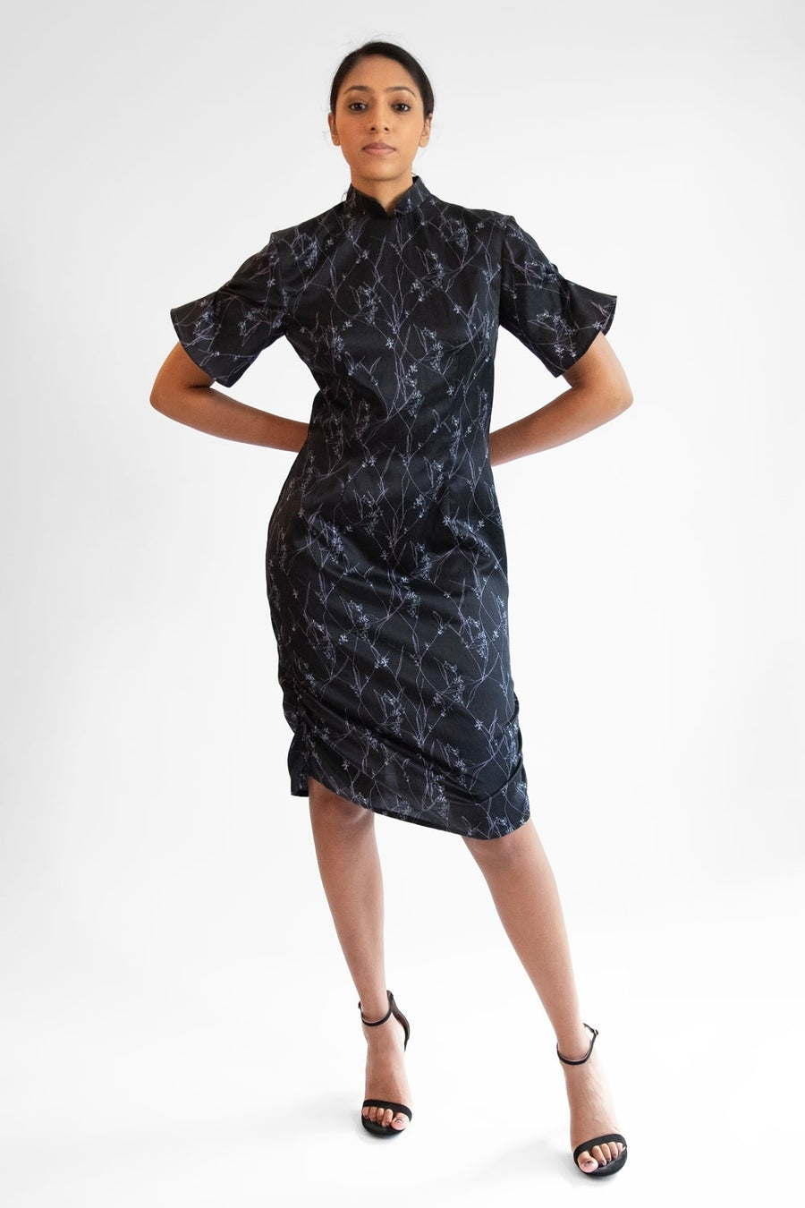 modern cheongsam dress with short sleeves 