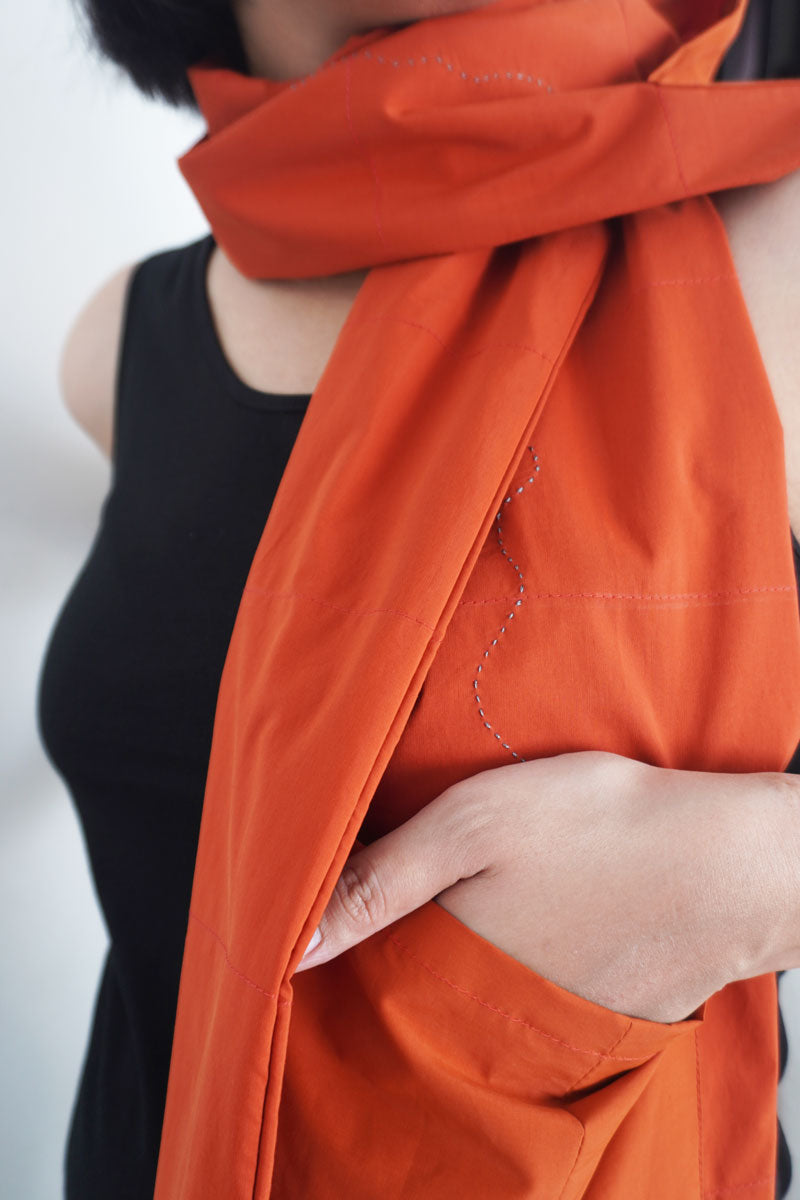 Water-repellent Scarf - Bright Rust (One-of-a-kind)