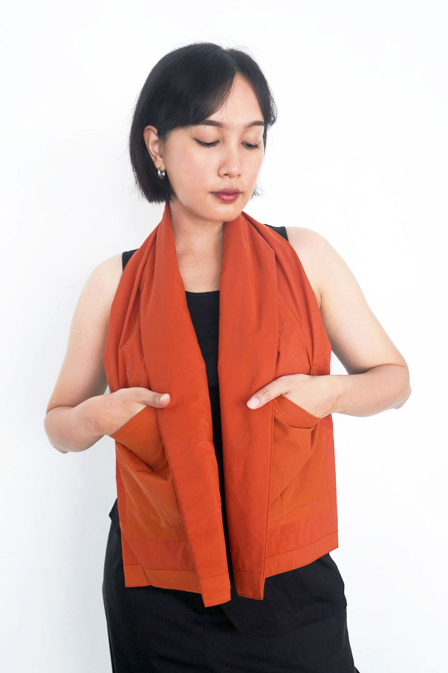 Water-repellent Scarf - Bright Rust (One-of-a-kind)