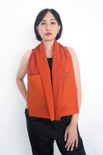 Water-repellent Scarf - Bright Rust (One-of-a-kind)