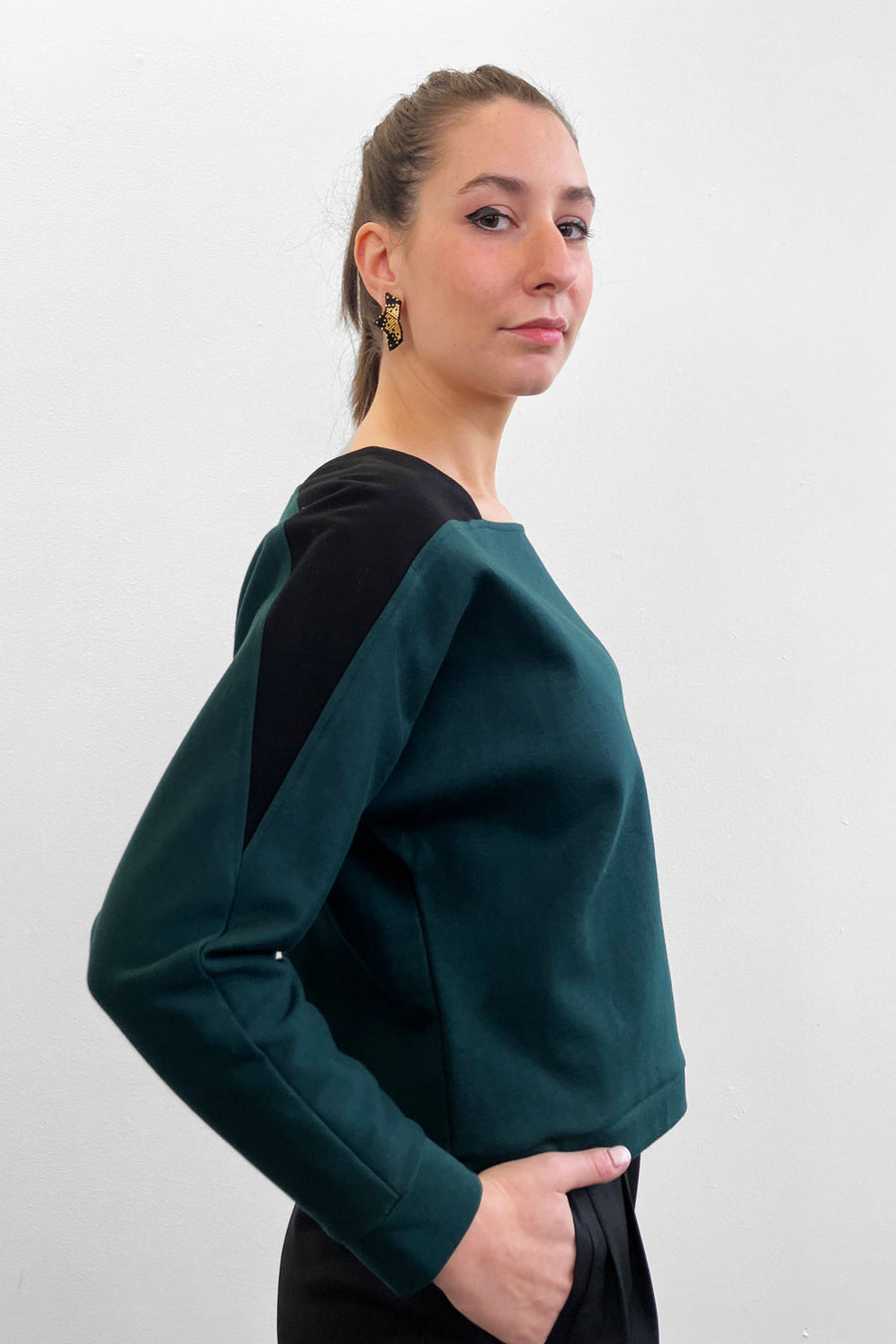 Square Neck Sweater - Green (US 4)