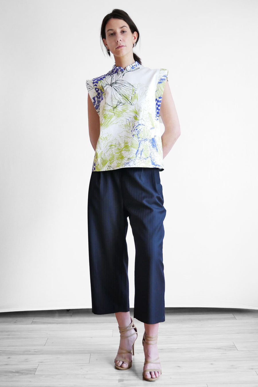 Linear Cheongsam Top - Glide Print (US 4)