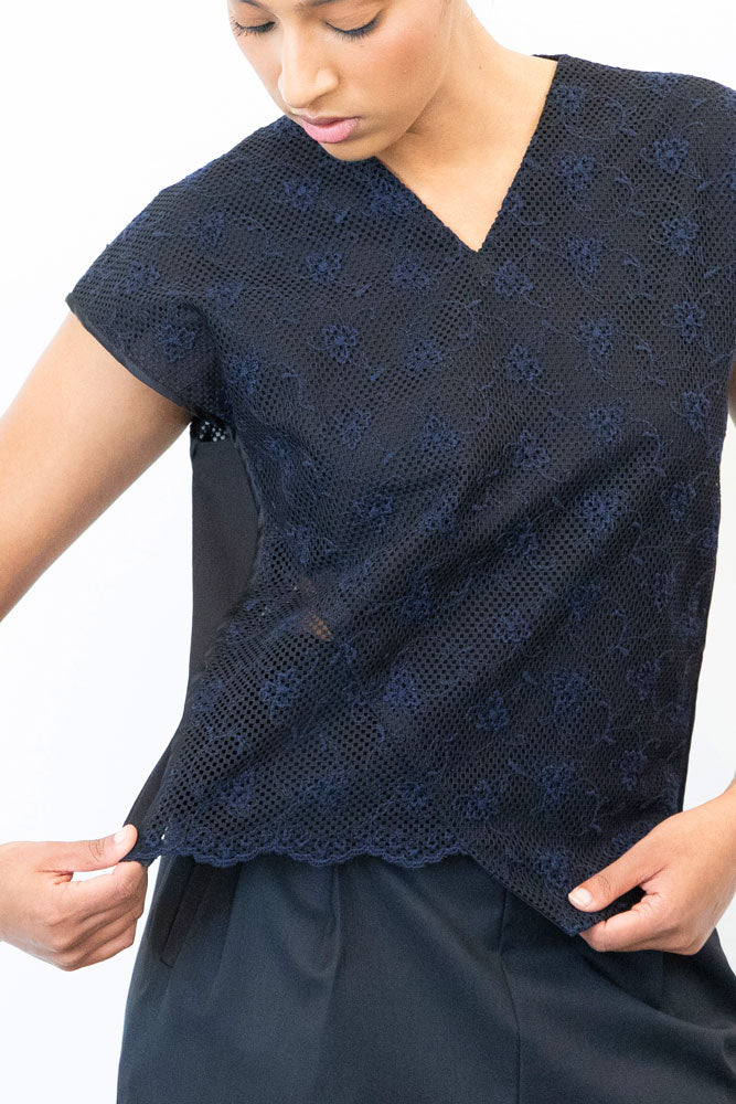 Asymmetrical V-Neck Top - Lace (US 4)