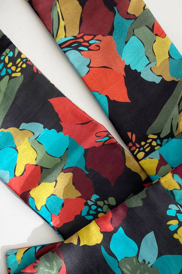 Skinny Silk Scarf - Hybrid Print