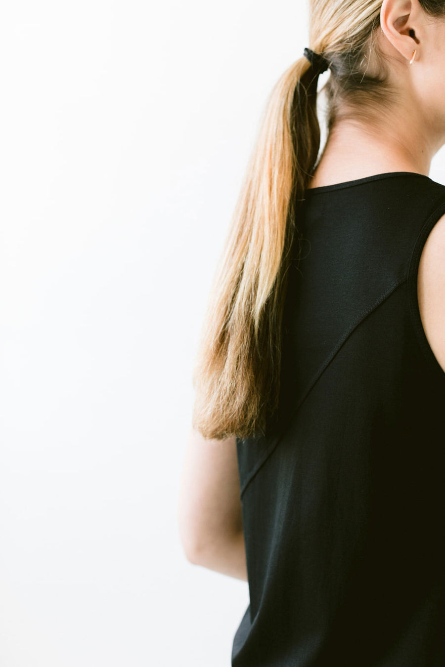 sleeveless black dress cotton lyocell