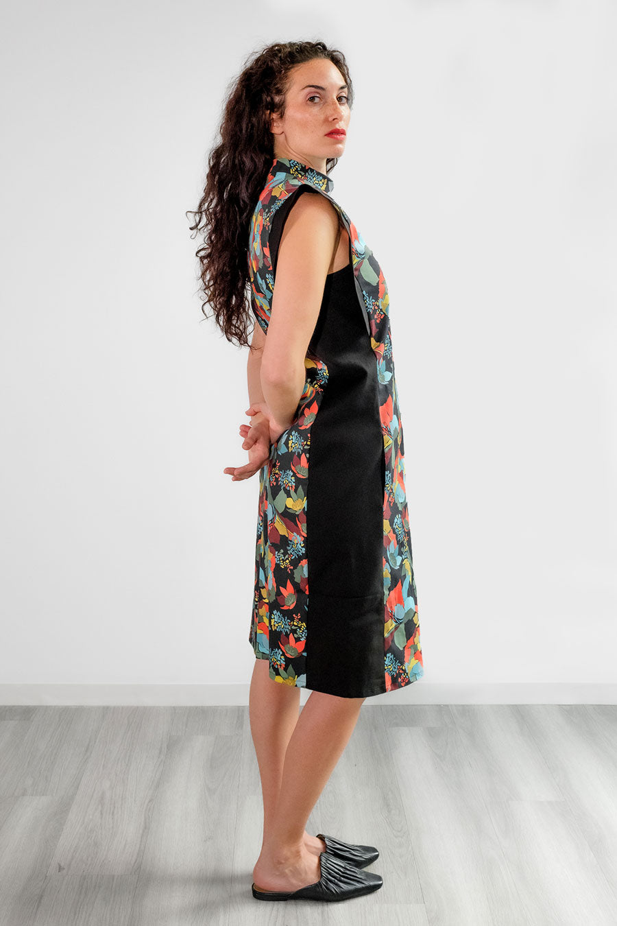 Linear Cheongsam Dress - Hybrid Print