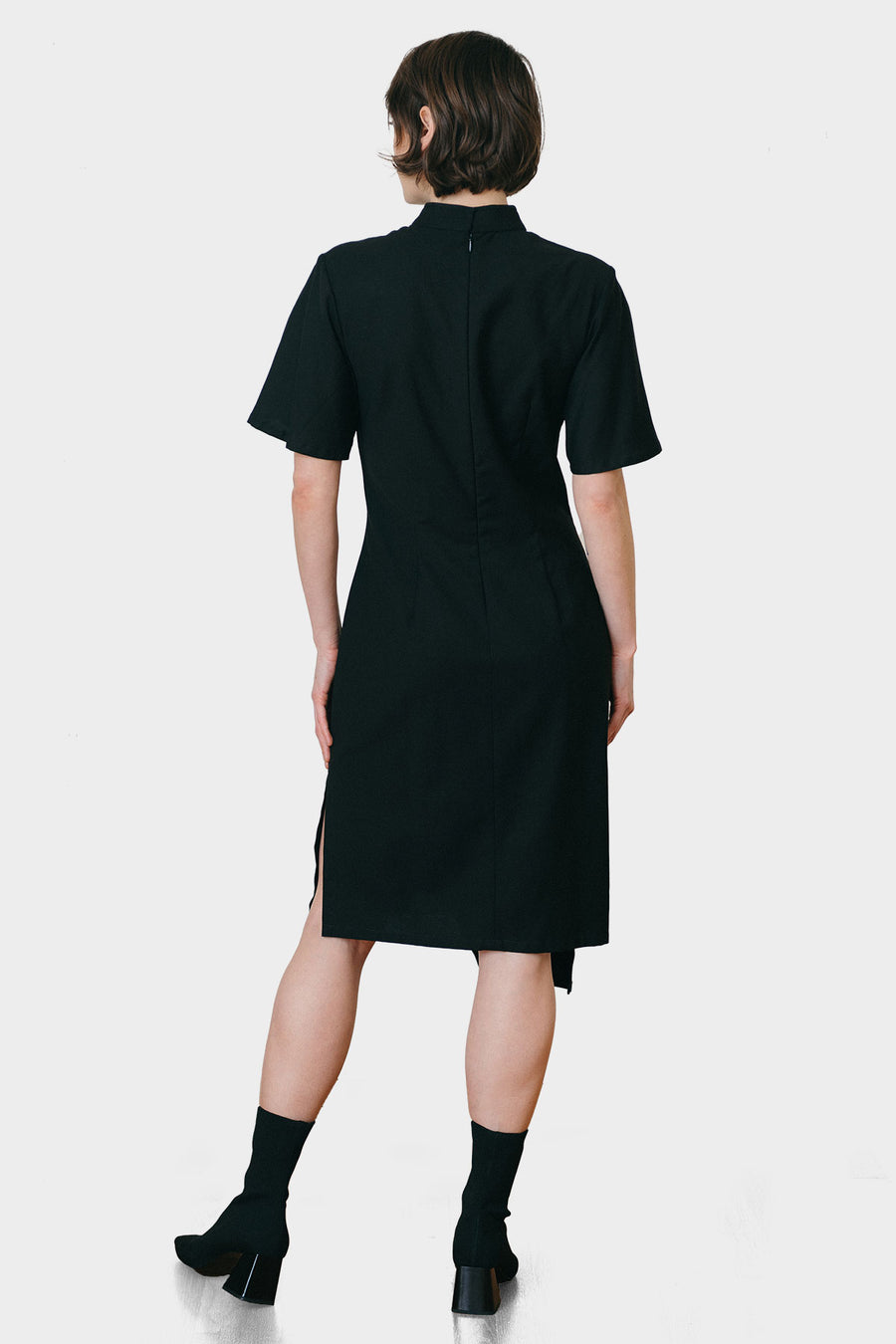 Bell Cheongsam Dress - Black